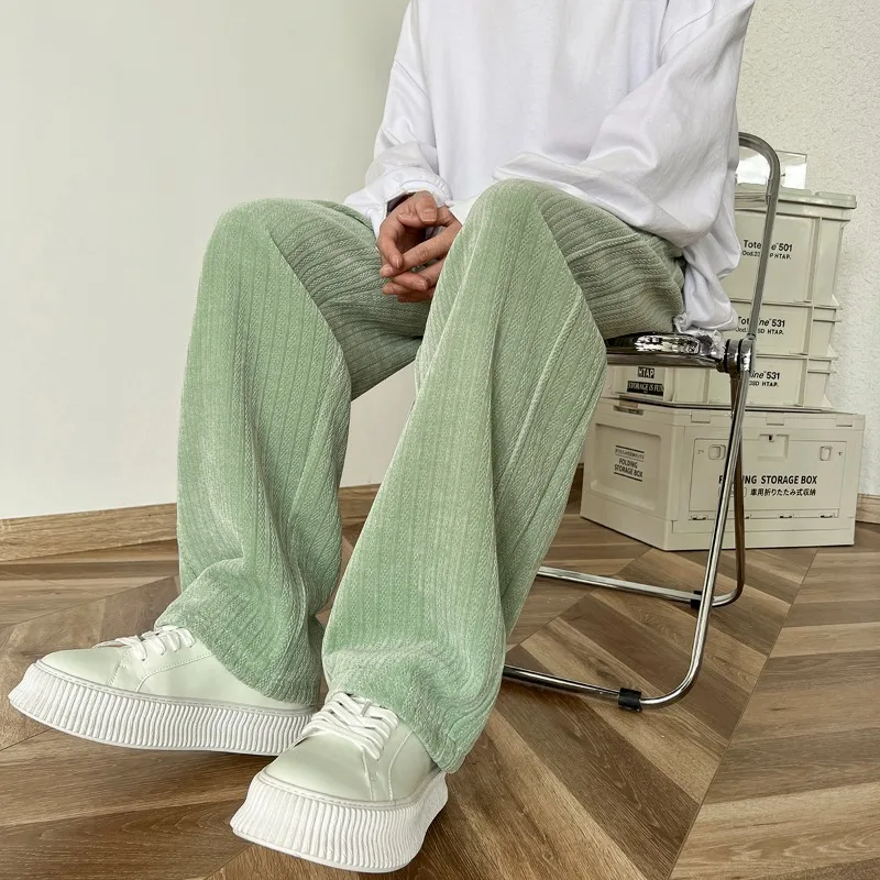 

Autumn and Winter Pleated Pants Men's Fashion Oversized Loose Straight Wide-leg Pants Streetwear Hip-hop Baggy Casual Pants