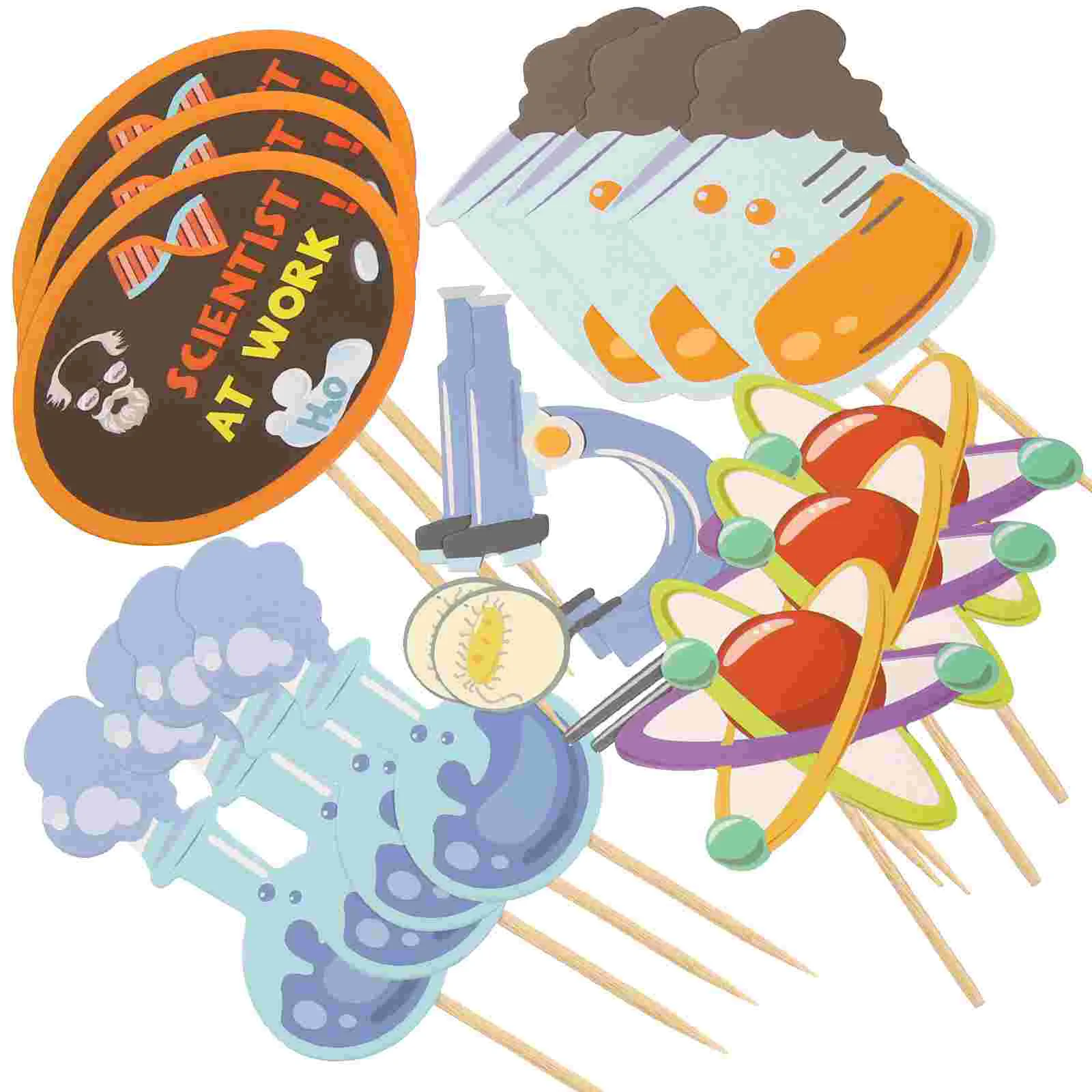 

Laboratory Cupcake Toppers Science Inserts Ornament Decorations for Baby Shower