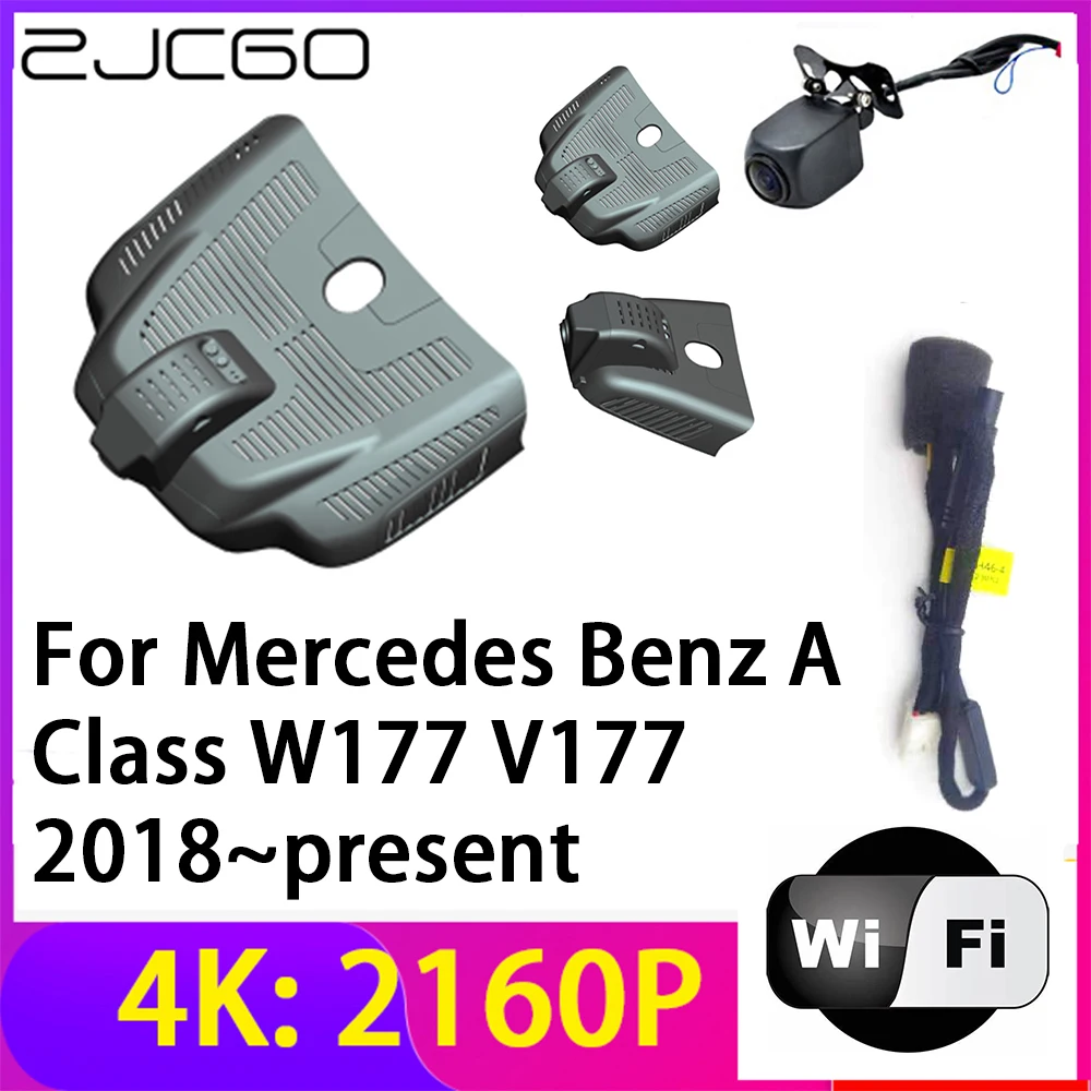 

ZJCGO 4K 2160P Dash Cam Car DVR Camera 2 Lens Recorder Wifi Night Vision for Mercedes Benz A Class W177 V177 2018~present