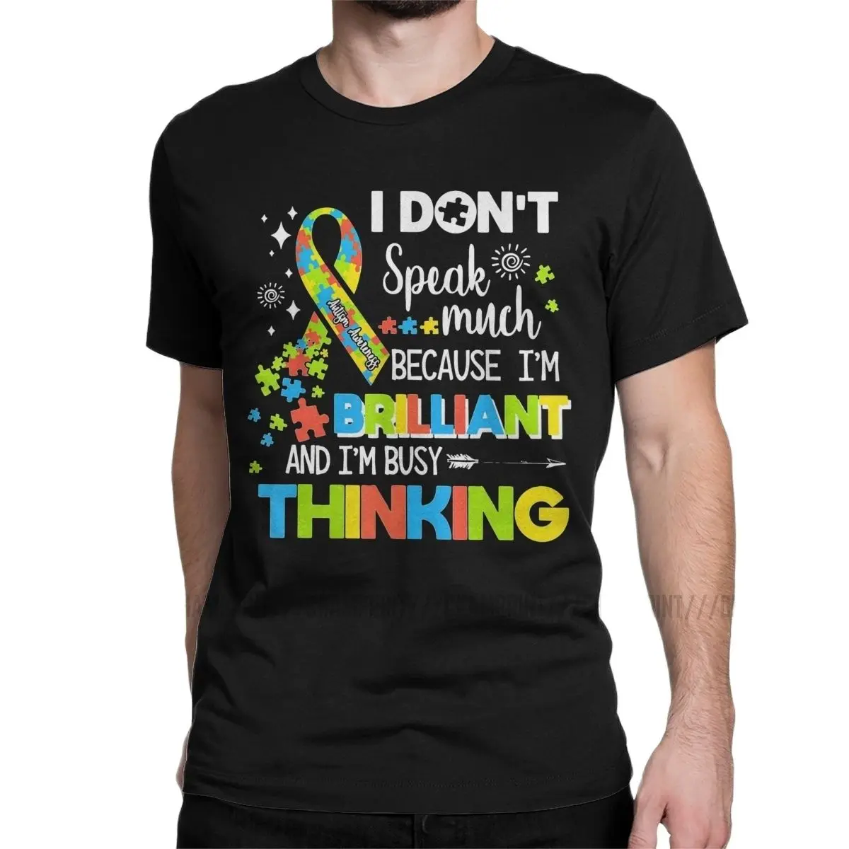 

Men's I'm Brilliant And I'm Busy Thinking Autism Kids T Shirts Autismo Autistic Awareness Clothes Funny Tees Graphic Printed