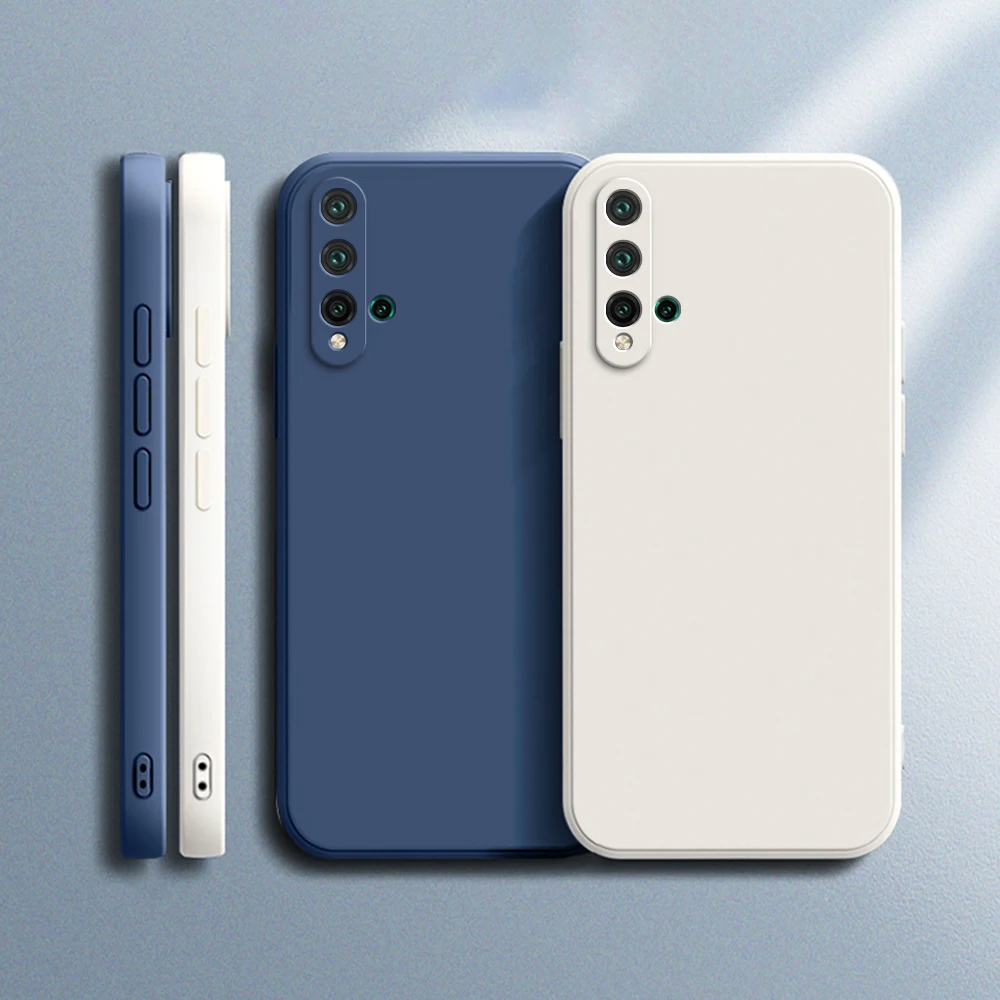 

Original Phone Case for Huawei Nova 5 5i Pro 5Z 5T 5E Square Liquid Silicone Nova5 5iPro Soft Luxury Shockproof Thin Cover Funda