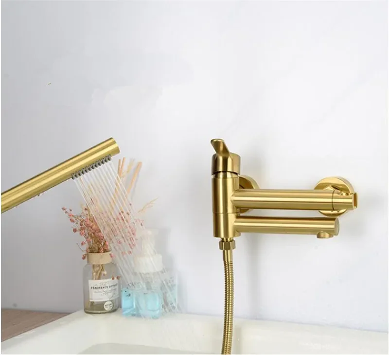 Description Picture 6 of itemBathtub Shower Set Wall Mounted Brushed Gold Rotatable Bathtub Faucet,Bidet  Bathroom Bath &Shower Mixer Tap Brass