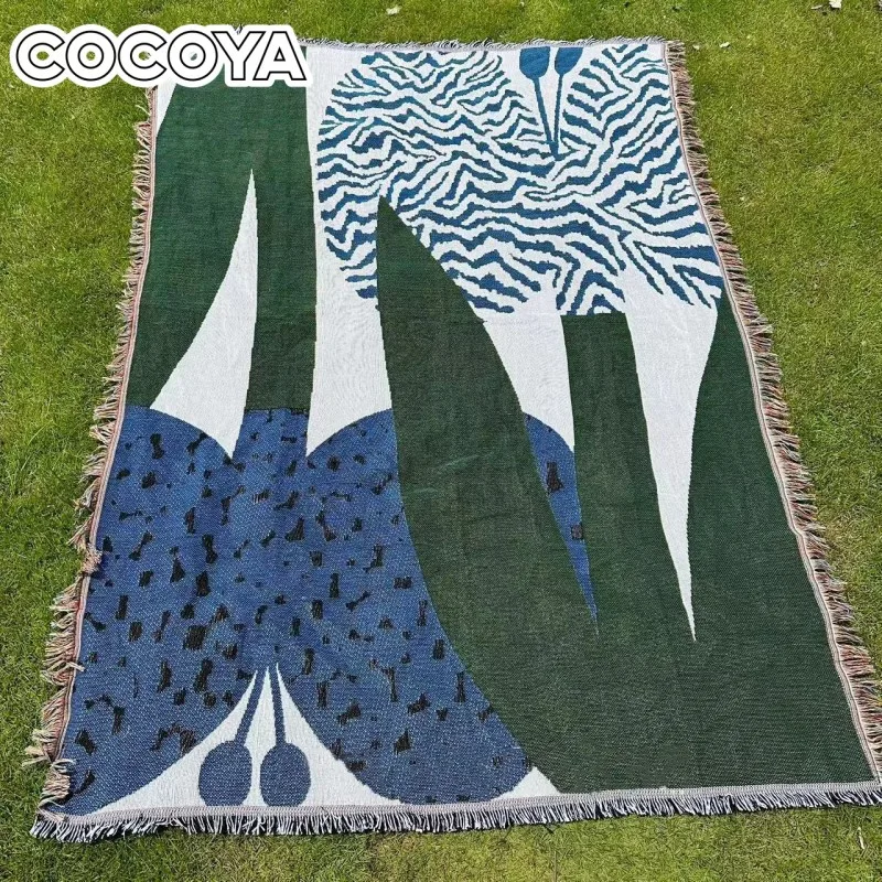 

Butterfly Orchid Pattern Throw Blankets for Beds Abstract Art Outdoor Picnic Mat Camping Casual Tassels Sofa Decorative Tapestry