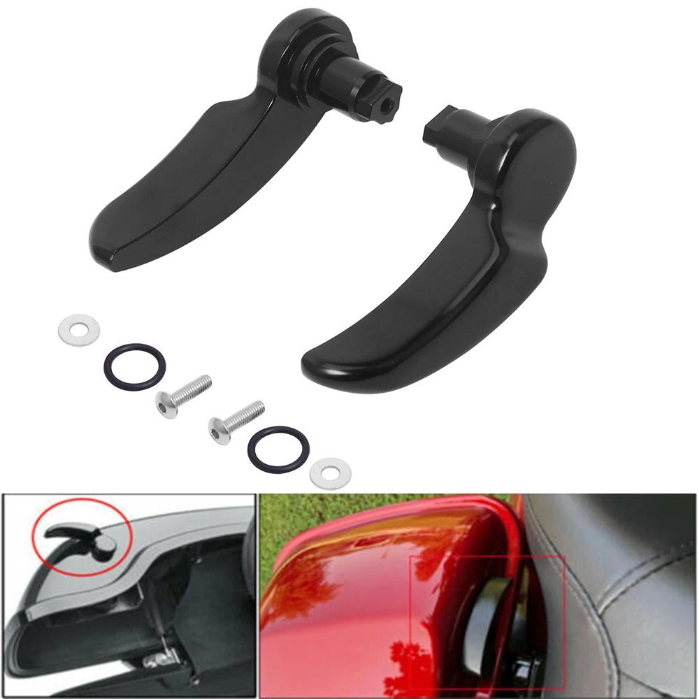 MotorcycleCNCAluminumBlackSaddlebagLidLifterBilletForHarley