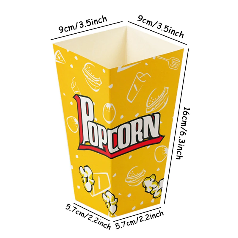 Party Theme Popcorn Containers - Set of 10/20/30 Decorative Paper Buckets