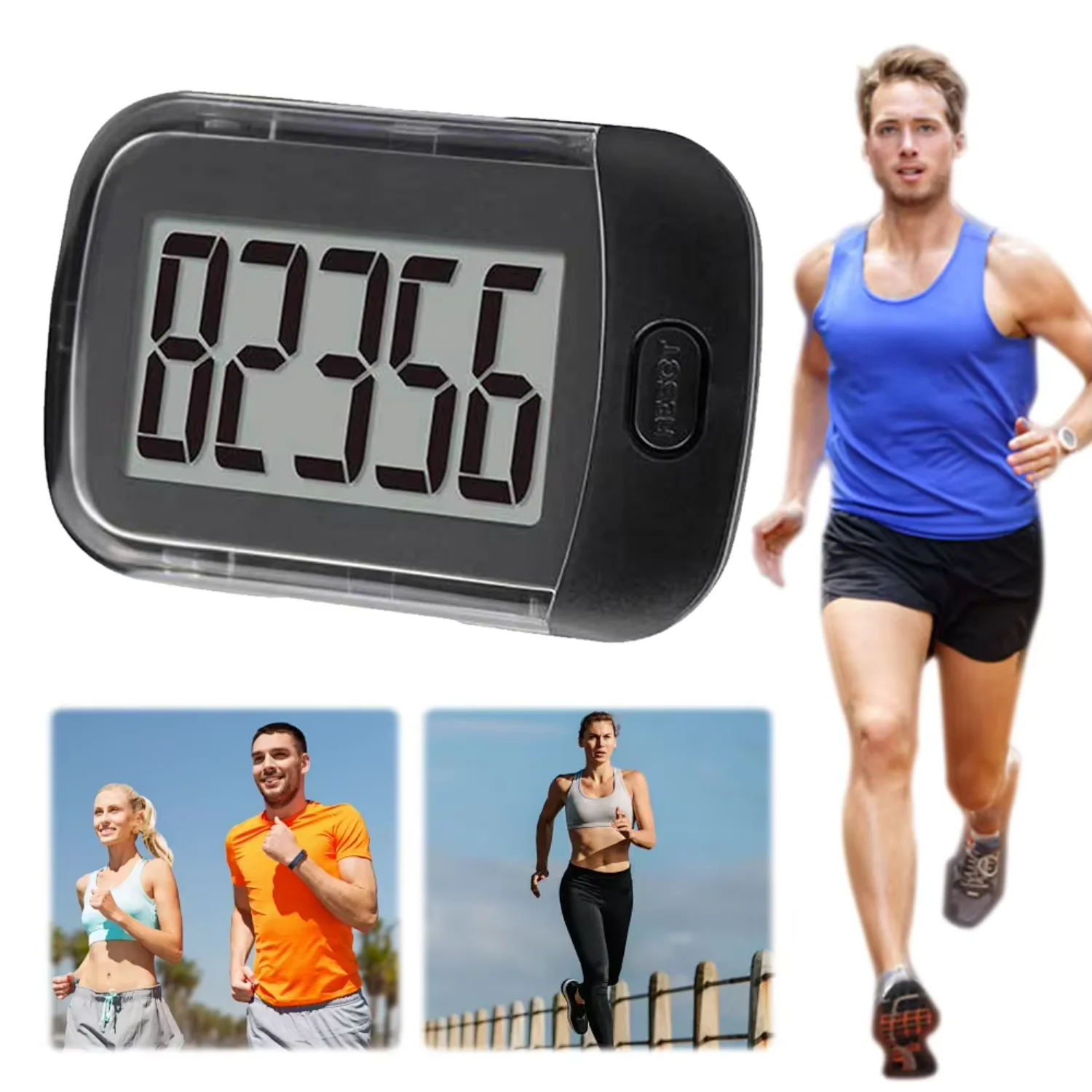 3D Pedometer Walking Step Counter Large LCD Display Accurate Steps Tracker Step 0-99999 Portable Pedometer Outdoor Sports