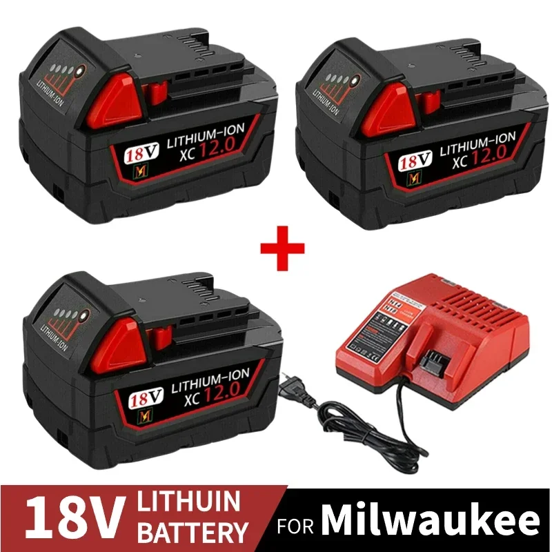 18V 12.0Ah Replacement for Milwaukee M18 XC Lithium Battery 48-11-1860 48-11-1850 48-11-1840 48-11-1820 Rechargeable Batteries rechargeable battery