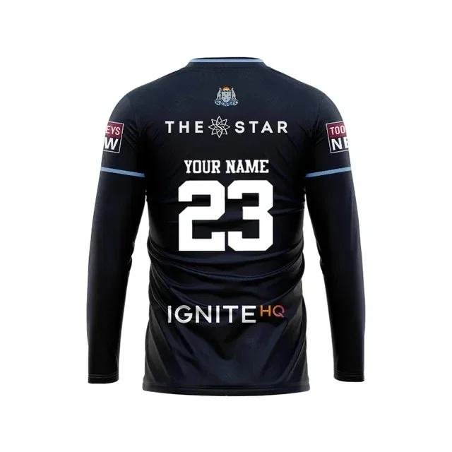 thumbnail image 1 of Camiseta de rugby de visitante del estado de origen de NSW Blues 2023 personalizada para niños, mujeres y hombres, tallas: S-5XL (nombre y número personalizados impresos), 1 of 5