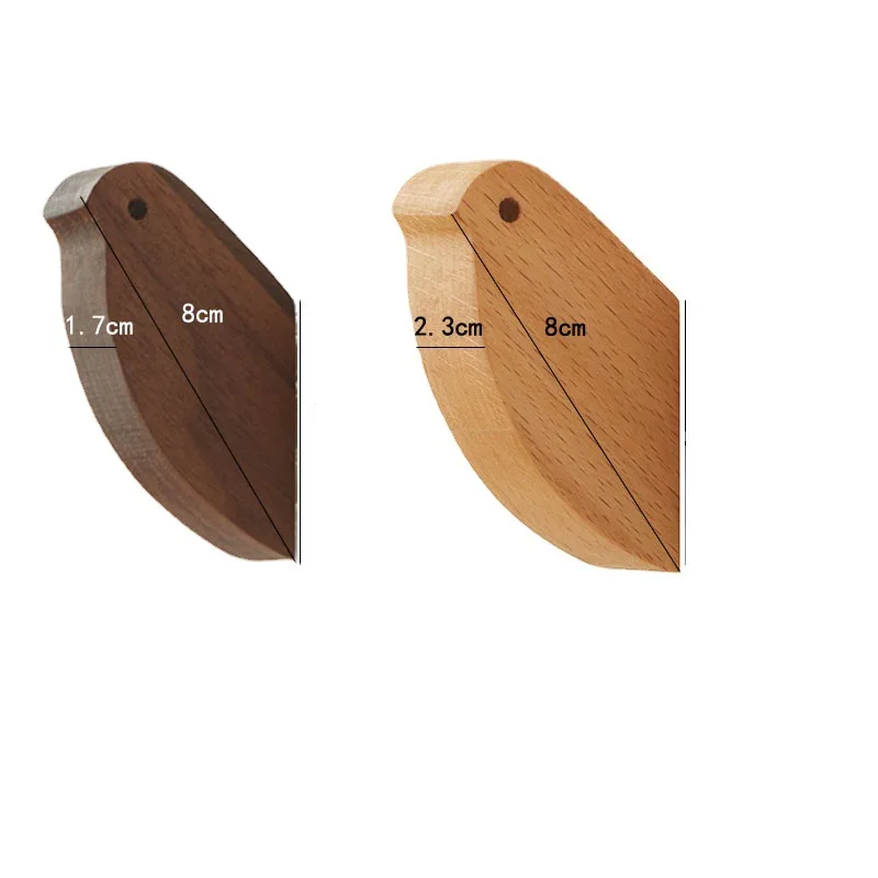 Description Picture 2 of itemNew Wood Bird Hook Walnut Hanging Hanger Bathroom Wall Hook Kitchen Door Clothes Storage Rack For Home Towel Key Decoration Hook