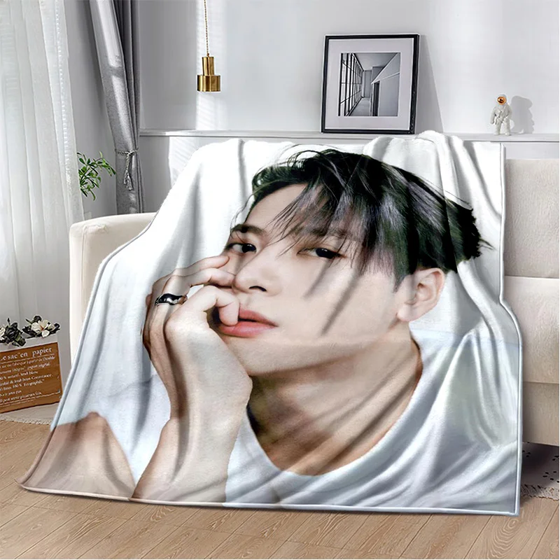 Jackson Wang 가수 별 부드러운 봉제 담요, 플란넬 담요, 거실 침실 침대 소파, 피크닉 어린이 선물, 3D