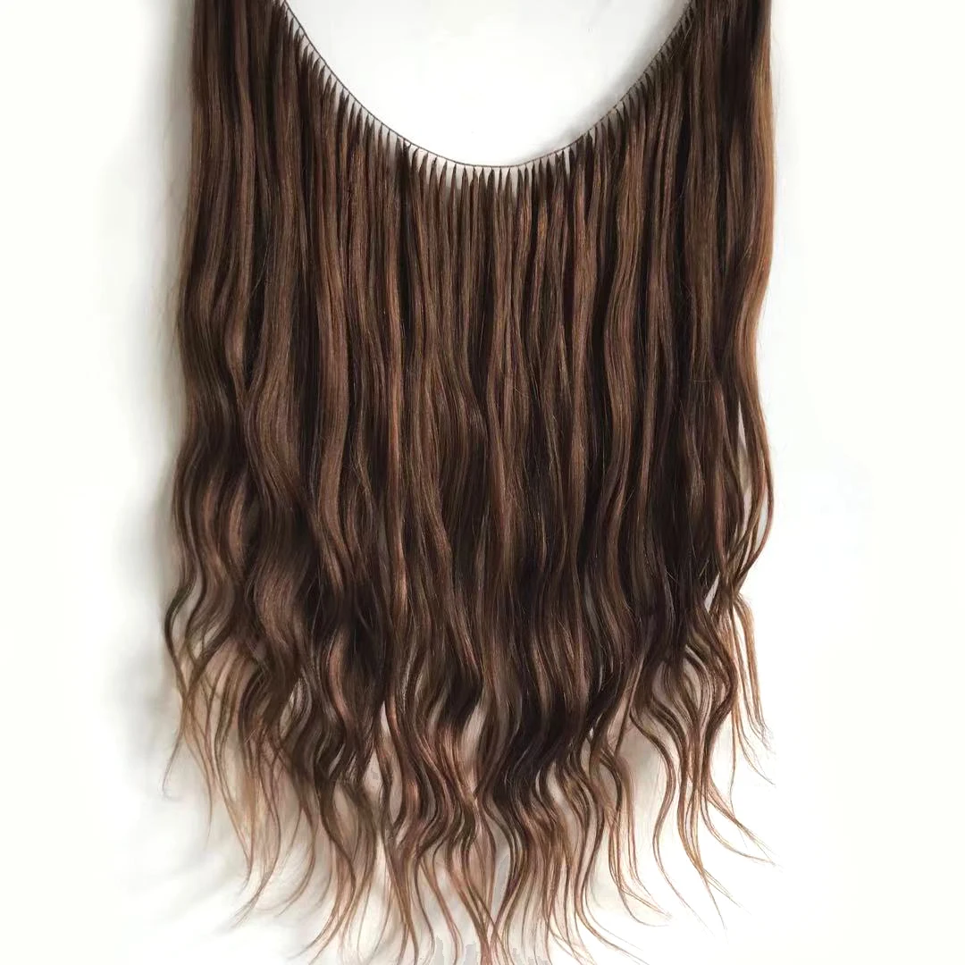 Feather Weft Human Hair Extensions 100g Sewing On Invisible Bundles 16-22 inches 50cm Weft Width 125 Strands