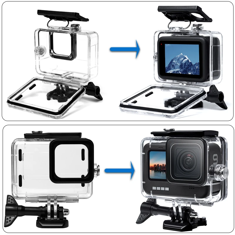 KFFTWWX-Kit de accesorios para Gopro Hero 12, 11, 10, 9, carcasa