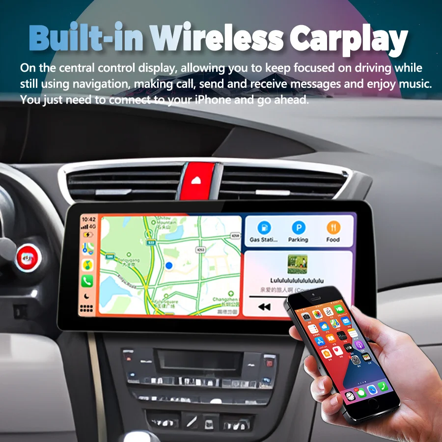 

Multimedia Carplay Head Unit 12.3'' HD Screen Android 12 Car Video Player Radio Stereo For Honda Civic 9 Hatchback 2012 2013 GPS