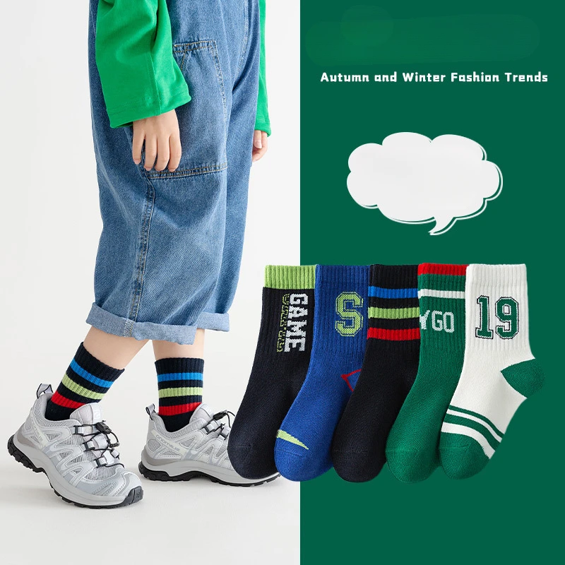 5Pairs/lot Children Socks for Girls Boy Cotton Mesh Cute Outdoor Travel Sports Socks Causual Sports Clothes Accessories