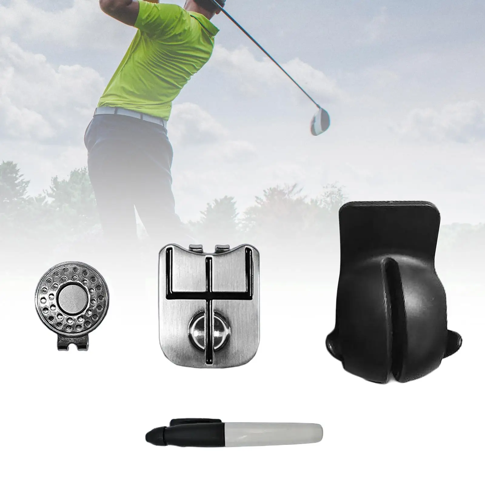 Golf Ball Mark Set Gift Golf Accessories Putting Aid Stylish