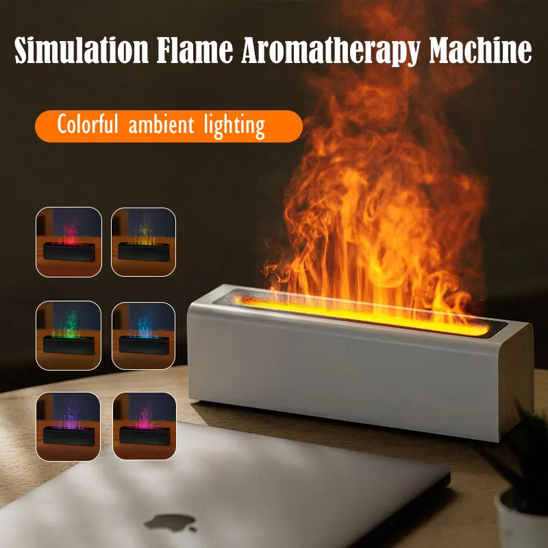 

Creative Simulation Flame Aromatherapy Machine Desktop Colorful Home And Office Usb Plug-In Air Humidifier Fragrance Machine