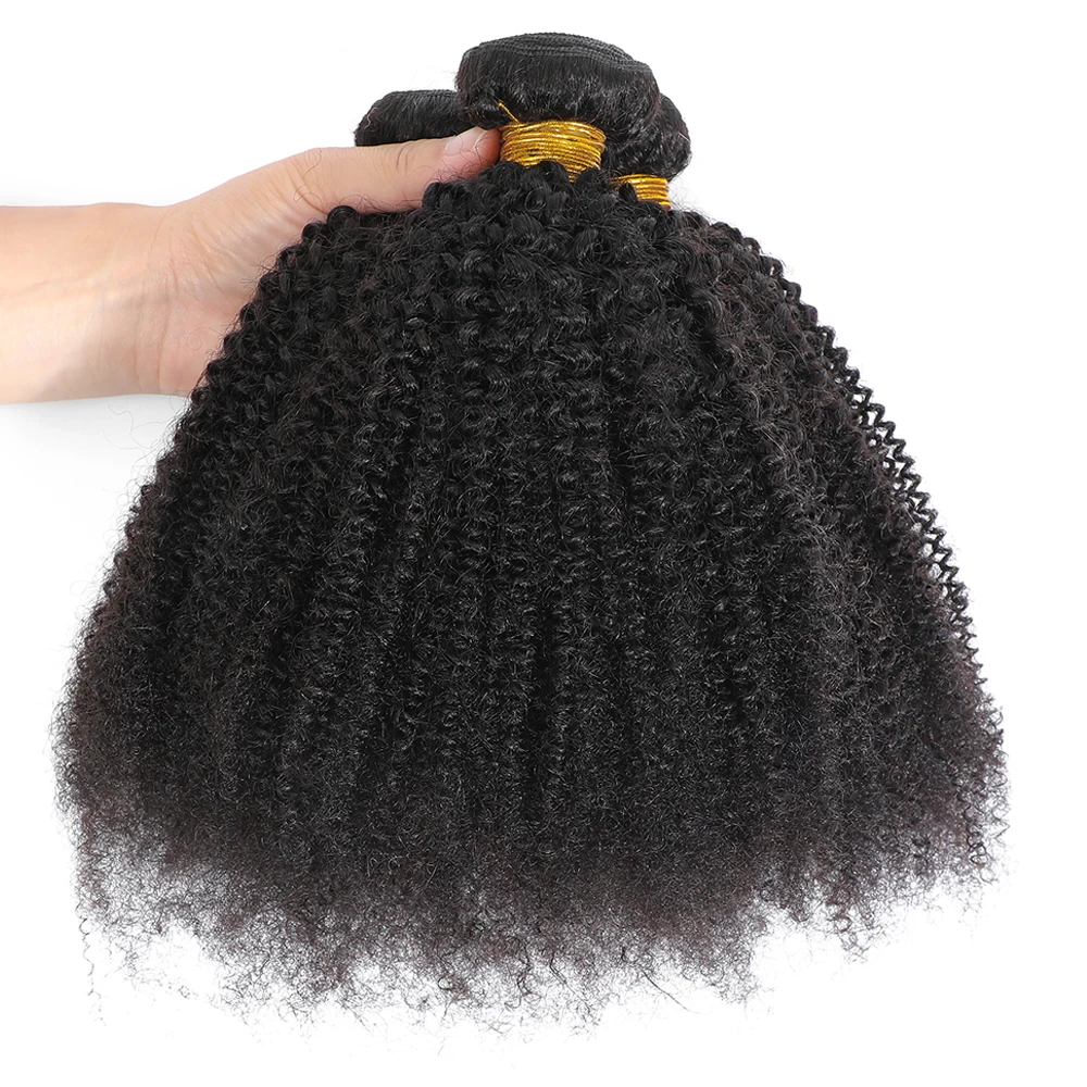 Offerte all'ingrosso di trame di capelli umani vergini grezzi birmani e mongoli, ricci afro kinky 4A 4B, 100% naturali - immagine 2