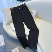 Plus Size Spring Autumn Women's Jeans Pants Hip 114-160 High Waist Casual Loose Flare Jeans Black Blue 5XL 6XL 7XL 8XL 9XL - Image 2