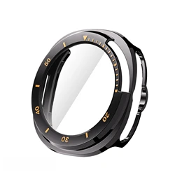 Premium Protective Case with Integrated Scale Tempered Film for 46mm Classic Watch - Unisex Design (SSBK Orange)
