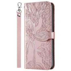 Elegant 3D Art Tree Phone Wallet Flip Cover - Galaxy A21s (RX - LT - rose gold)