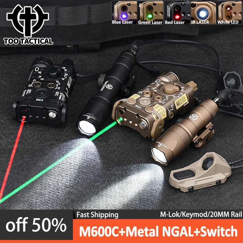 

Wadsn Full Metal NGAL Tactical Red Green Blue Laser Set IR Pointer Ngal Light M600C Hunting Flashlight UNAxon Mod Button Switch