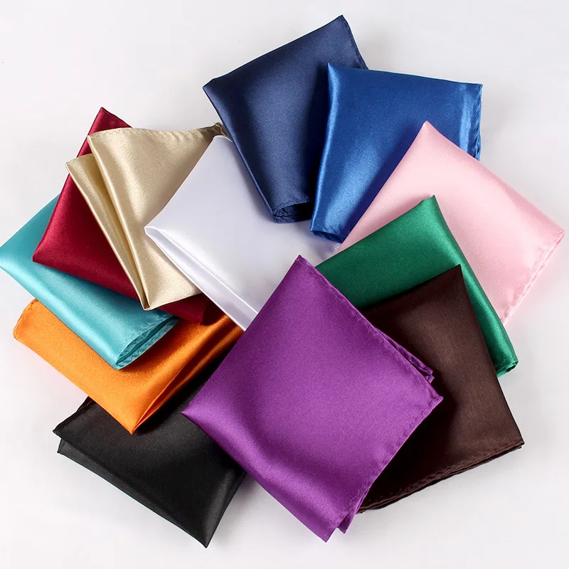 22CM Solid Color Pocket Squre For Men Classic Suit Handkerchief Formal Dress Accessories Black Brown White Chest Towel Hanky pocket square mini handkerchief