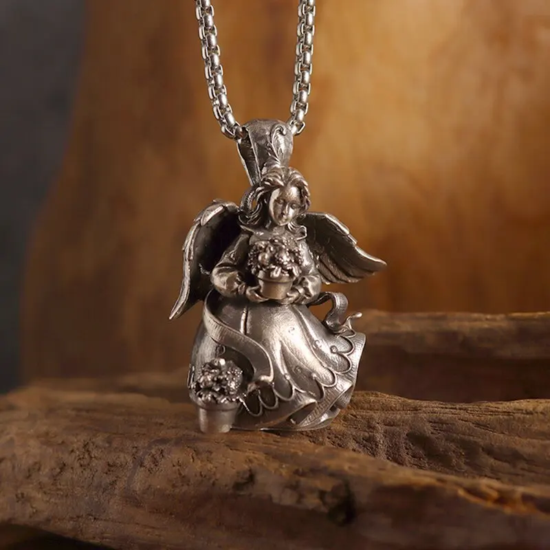 

Fashion Bouquet Little Girl Devil Angel Pendant Necklace