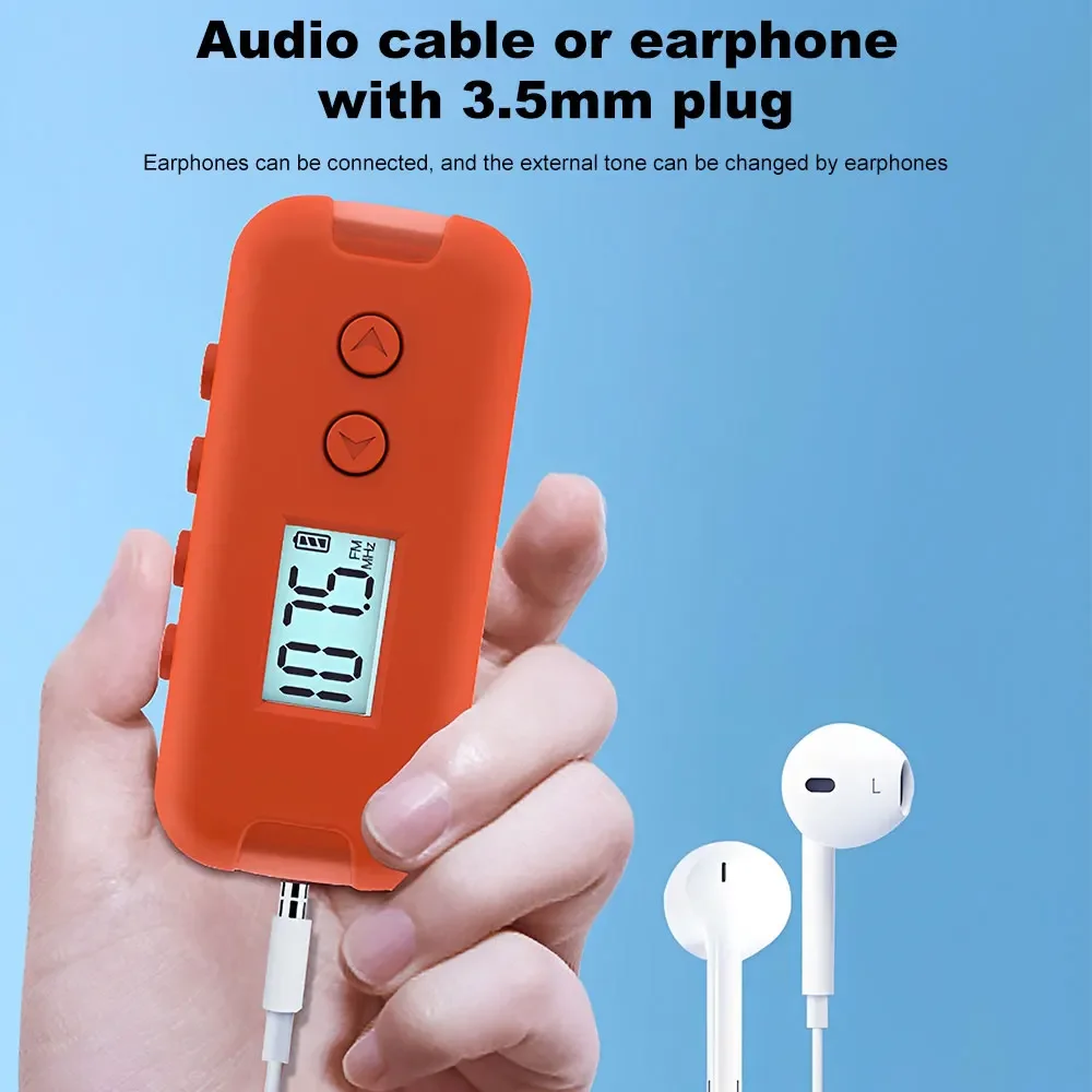 Pocket FM Radio Portable Mini DSP Radio 50-108MHz With LCD Display 3.5mm Headphones Outdoor Sports Handheld Radios Receiver