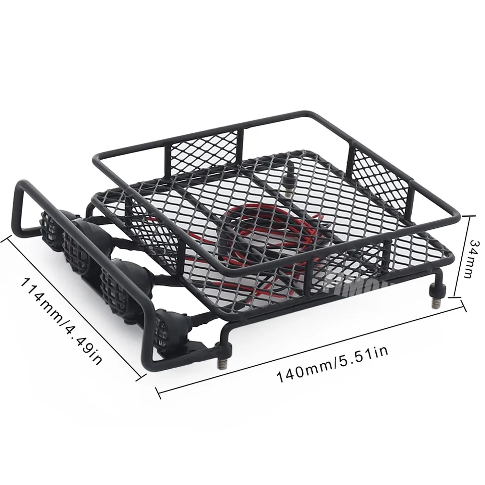 Realistic 1/10 Scale Alloy Luggage Tray 124x107x24mm with 4