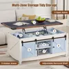 48" Farmhouse Lift Top Coffee Table with Storage Sliding Barn Door & Large Hidden Compartment, Coffee Table with Lifting Top 4