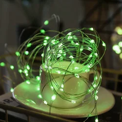 Enchanting LED String Lights - Copper & Silver Wire Garland for Home & Holiday Décor (Green)