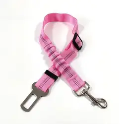 Premium Adjustable Retractable Cushioning Dog Safety Leash and Car Seat Belt Rope (Pink G2413G)