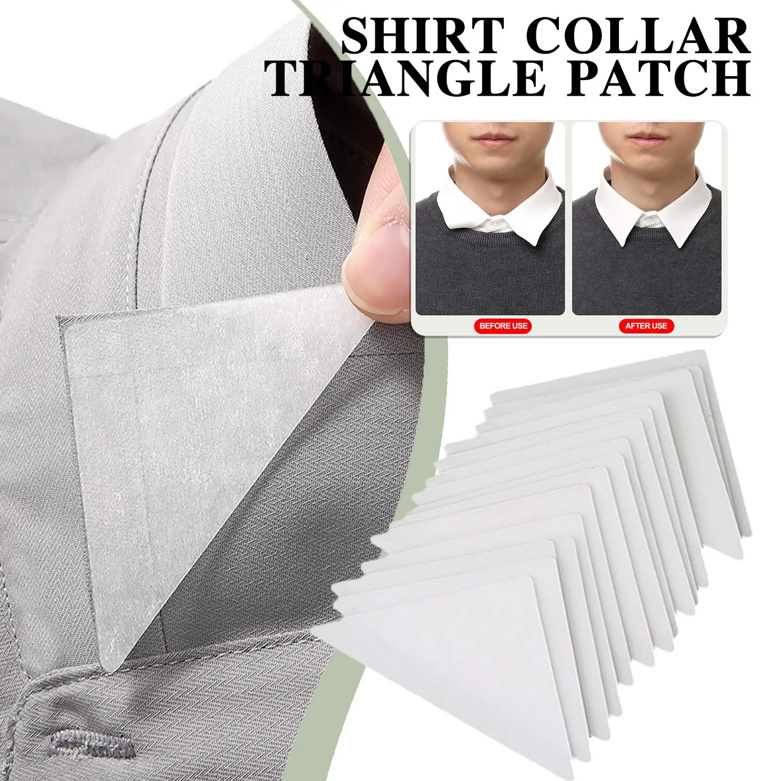 30/50pcs Self Adhesive Collar Styling Tape Not Warp Shirt Collar Setter Collar Support Straightener Invisible Stickers Fastener
