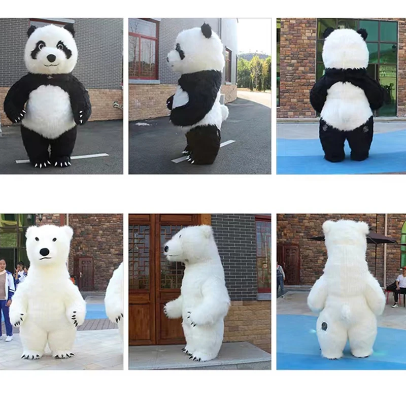 Giant Panda Inflatable Costume Street Funny Polar Bear Mascot Costume Party Cosplay Plush Doll