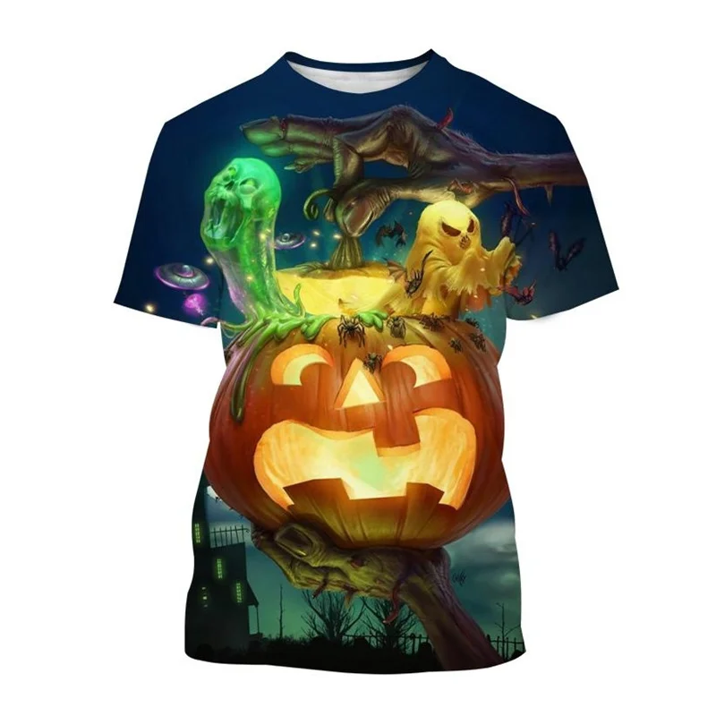 

Popular Halloween 3D Print T Shirt For Men Horror Pumpkin Lantern Tee Shirts Tops Summer Short Sleeve Casual T-shirt Clothing