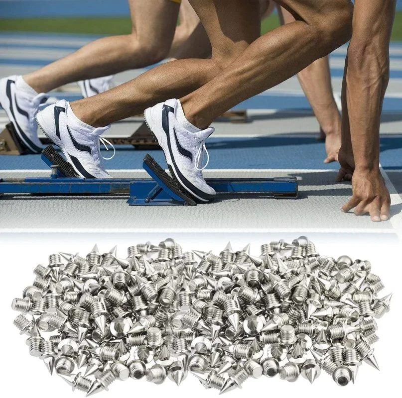 100pcs Stainless Steel Spikes with 1 Pcs Spike Wrench Track Shoe Replacement Spikes for Sprint Sports Short Running Shoes
