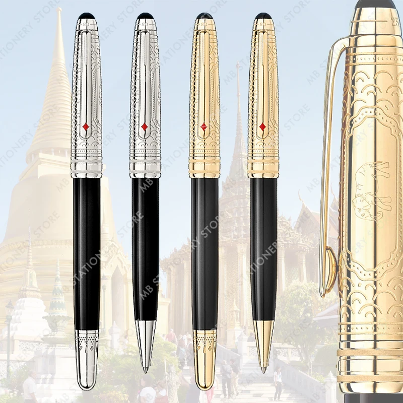 MSS Elephant Engraved MB-163 Rollerball Pen Luxury Red Diamonds Clip 80 Days Around The World Doué Classique With Serial Number d or classique