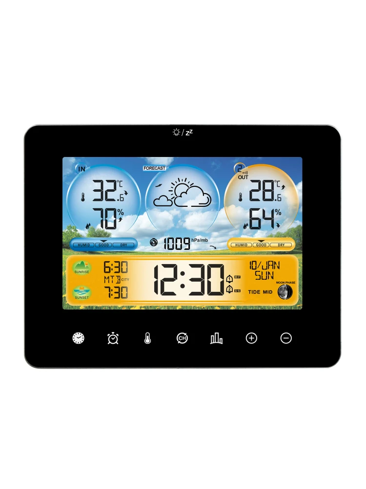 Weather Station Thermometer with Remote Sensors and Touch Color Screen Weather T