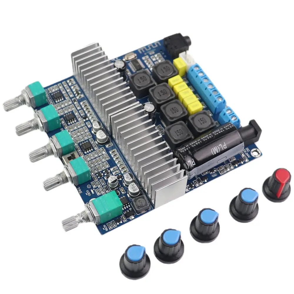 

Плата цифрового усилителя мощности TPA3116D2 Bluetooth AUX 50 Вт * 2 + 100 Вт DC 12-24 В