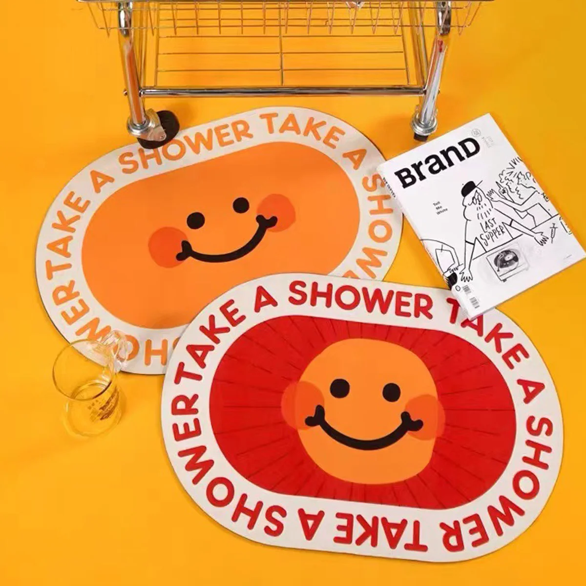 

Instagram Style Diatom Mud Absorbent Bathroom Carpet Anti Slip Resistant Floor Mat Household Entrance Living Room Floor Mat