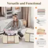 Clothes Storage, Foldable Thick Fabric Blanket Storage Bags, Storage Containers for Organizing Bedroom, Closet, Comforter 6