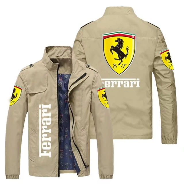 Cappotto pilota modello Ferrari giacca da Baseball con ricamo Vintage da  uomo con collo a lupetto