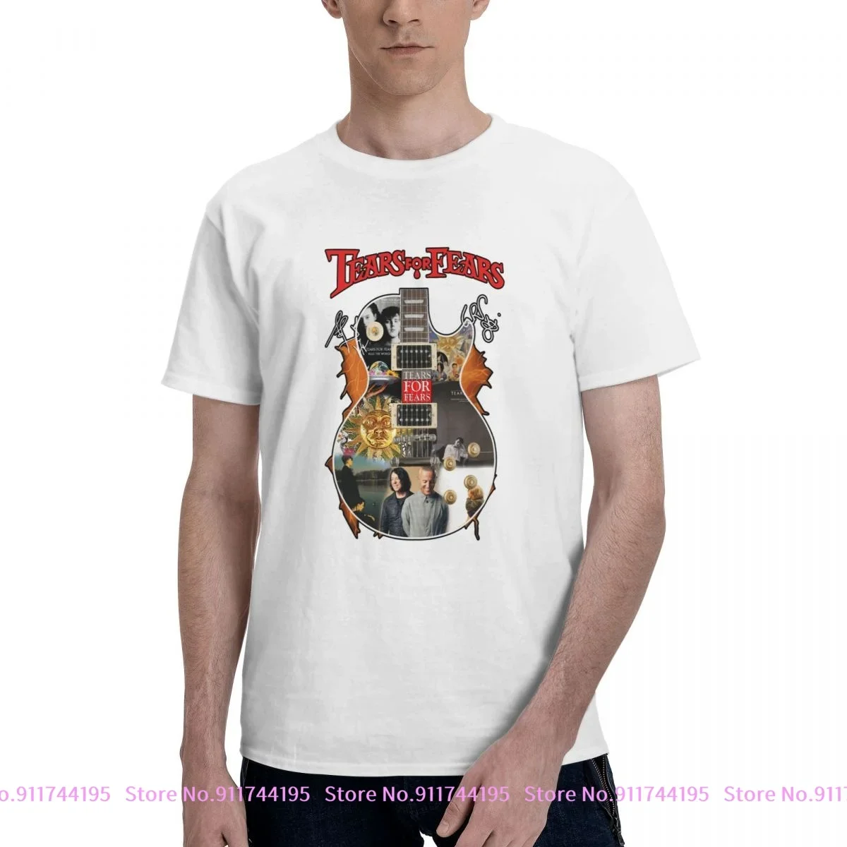 Pop Tears For Threes Guitar Gibson English Pop Rock Band T-Shirt Tee Camicia Unisex Di Alta Qualità