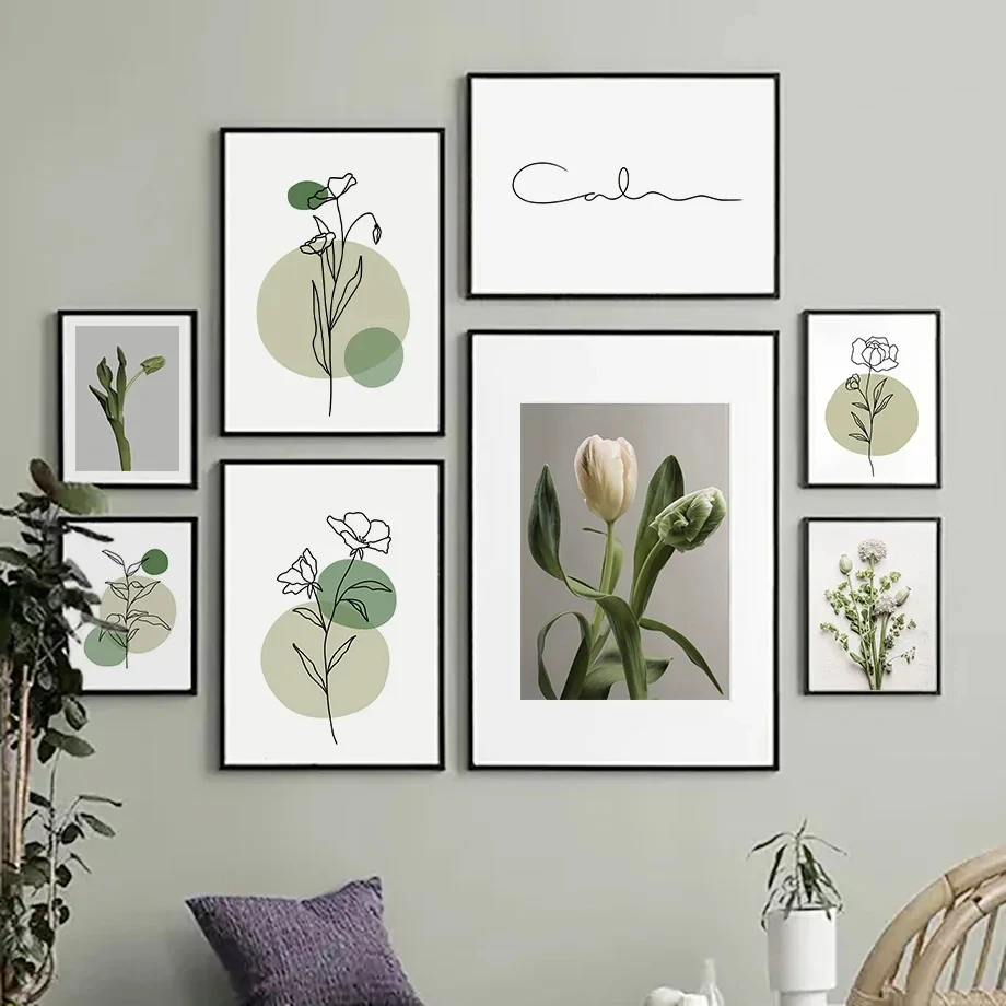 

Fresh Plants Tulip Abstract Rose Quotes Wall Art Canvas Painting Nordic Posters And Prints Wall Pictures For Living Room Decor