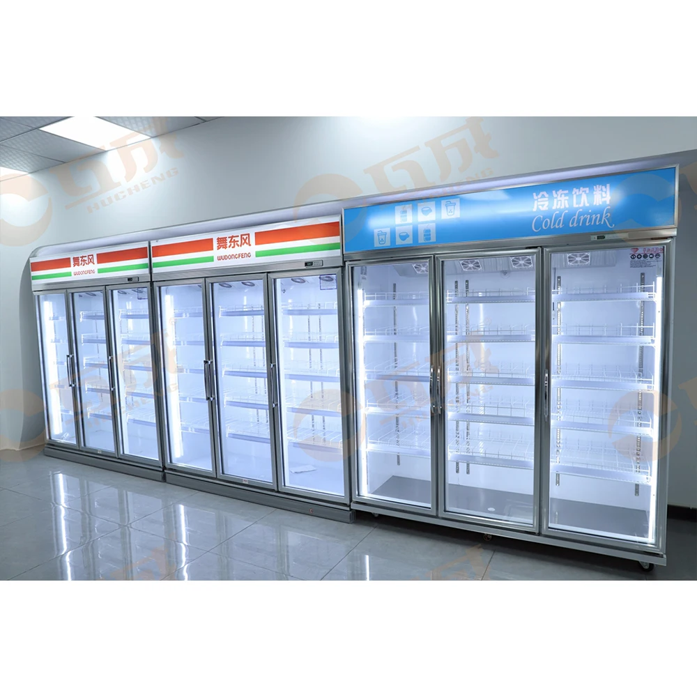 R290 Vertical Full Open Beverage Display Chiller Cooler Commercial Refrigerator