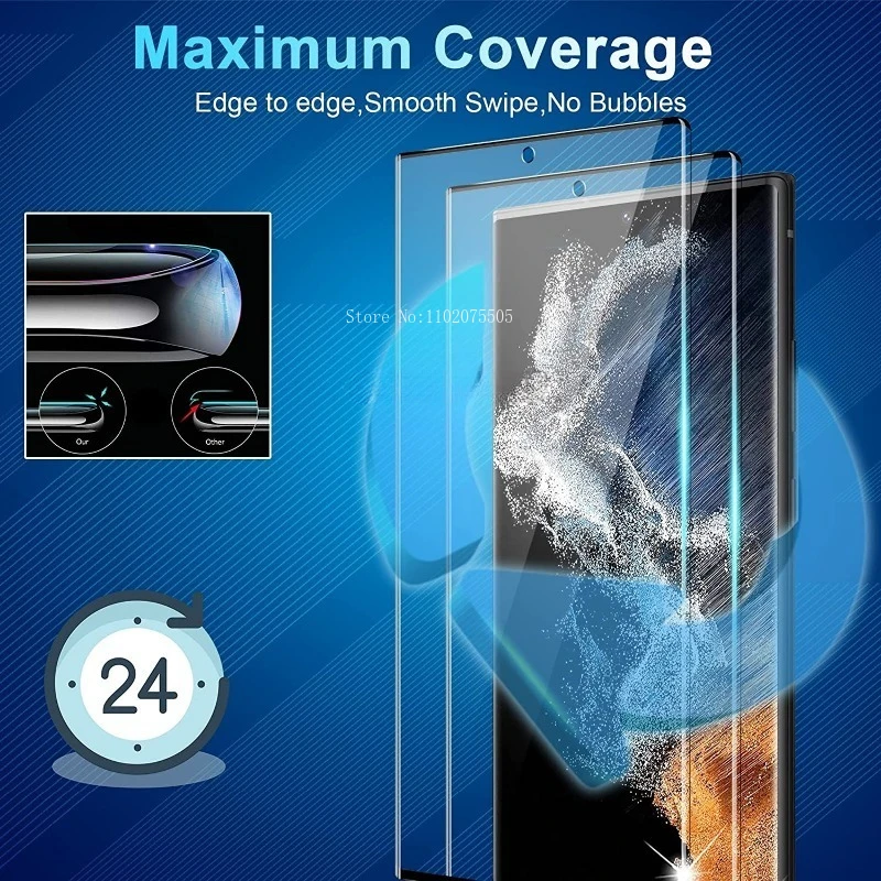 Enhanced 9D Full Cover Clear Tempered Glass Screen Protector - 2 Pack, Anti-Scratch