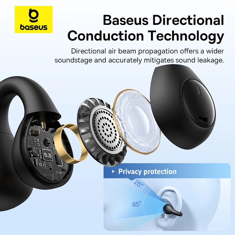 Baseus AirGo AS01 headphone nirkabel, earbud olahraga nirkabel