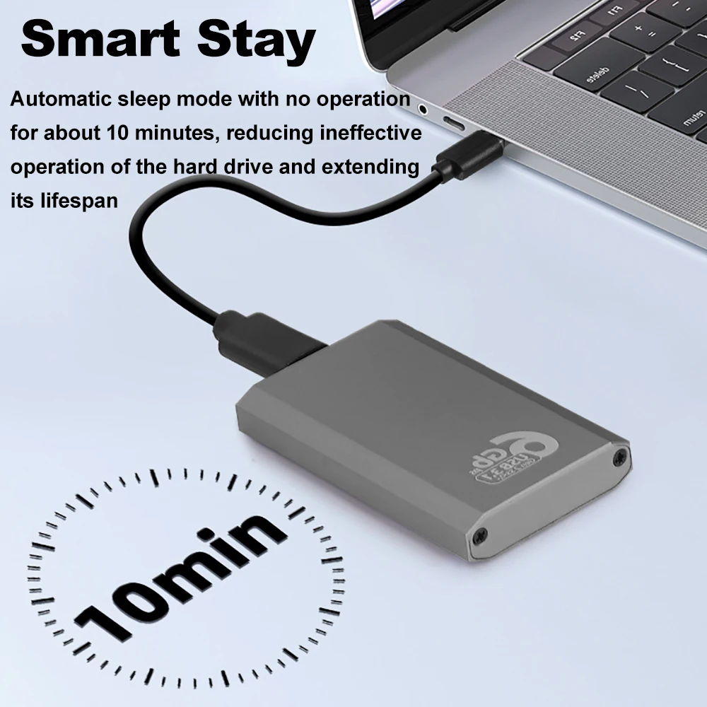 ? mSATA SSD 인클로저 6Gbps mSATA-USB 3.1 Gen2 어댑터 케이스 (mSATA 내장형 SSD 하드 드라이브용 C타입 포트 포함)