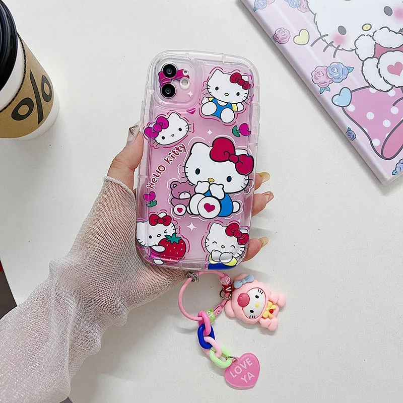 3D Kuromi Sanrio kitty Melody Cinnamoroll Cartoon Cover Phone Case For iPhone 15 11 13 12 Mini 14 Pro Max Xs Xr X 7 8 Plus 6s