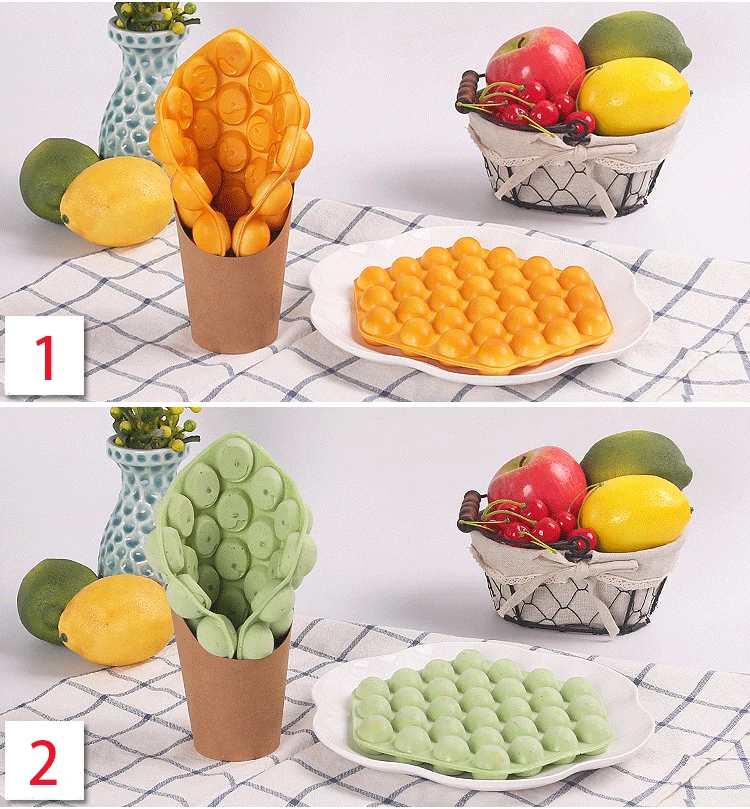 Ice Cream Egg Puff Waffle Cake Food Model Bubble Egg Waffle Model Simulazione Egg Waffle Model Display Snack Puntelli Belga